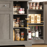 Homfa 54.3"W Kitchen Sideboard Cabinet with Drawer, 4 Door Buffet Storage Cabinet with Adjustable Shelves, Gray