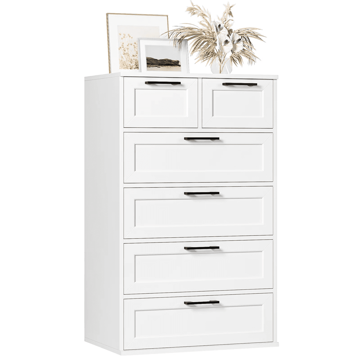 Homfa 6 Drawer White Dresser, Tall Storage Cabinet Chest of Drawer for –  myhomfa