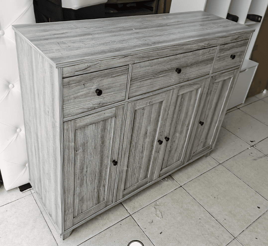 Homfa Sideboard Storage with 3 Drawers & 4 Doors, Wide Buffet