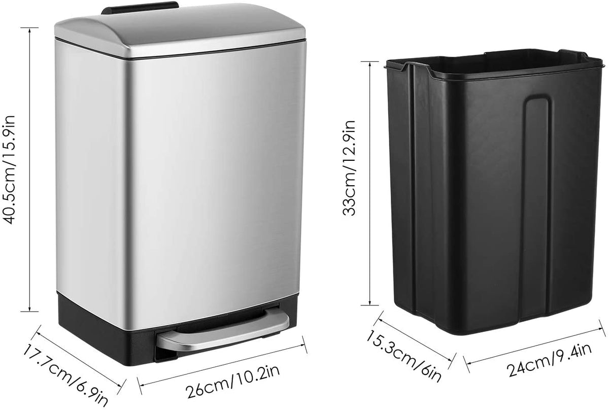 3.2 GAL Stainless Trash Can PF-H008A12-M-GG