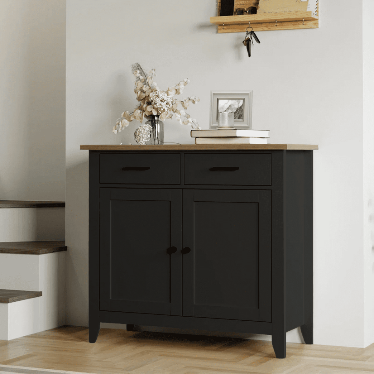 Homfa Entryway Storage Cabinet with 2 Drawers and 2 Doors