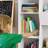 Homfa 5 Cubby Kids Bookcase, Children's Toy Storage Cabinet, Wide Toddler Bookshelf for Playroom, Reading Nook, Nursery, White