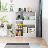 Homfa 5 Cubby Kids Bookcase, Children's Toy Storage Cabinet, Wide Toddler Bookshelf for Playroom, Reading Nook, Nursery, White