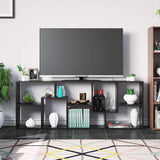 Homfa Bookcase,TV Stand 8-Cube Bookshelf, Free Standing Display Shelves for Books Plants Photo Souvenirs Decor Furniture in Living Room Bedroom Reading Room Library, 63 x 23.6 x 9.4 Inches Black