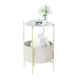 Homfa Iron Nightstand in Espresso