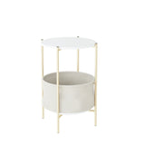 Homfa Iron Nightstand in Espresso
