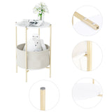 Homfa Iron Nightstand in Espresso