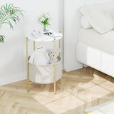 Homfa Iron Nightstand in Espresso