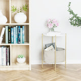 Homfa Iron Nightstand in Espresso