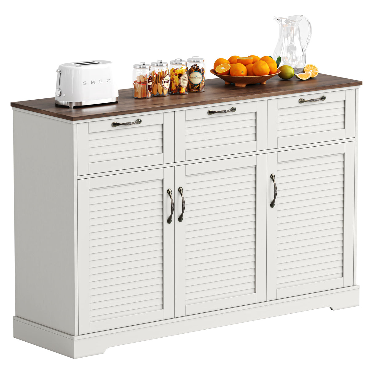 Homfa 42.5¡®¡¯ Kitchen Buffet Sideboard Cabinet, 3 Drawers Farmhouse W –  homfafurniture