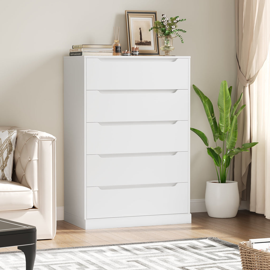 Homfa Vertical 5 Drawer Dresser, Wood Storage Cabinet with Upgraded St myhomfa Homfa Vertical 5 Drawer Dresser, Wood Storage Cabinet with Upgraded St myhomfa