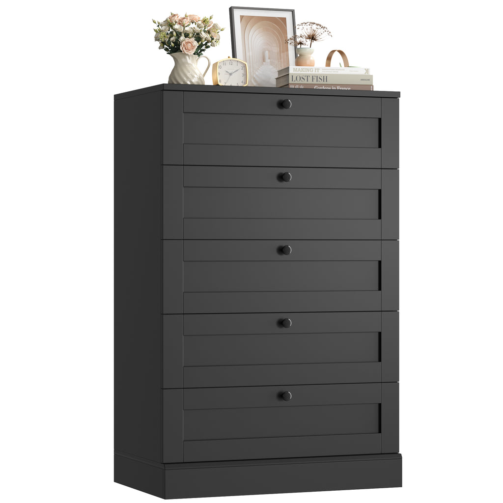 Homfa 5 Drawer White Bedroom Dresser, Modern Black Vertical Dresser Dr myhomfa Homfa 5 Drawer White Bedroom Dresser, Modern Black Vertical Dresser Dr myhomfa