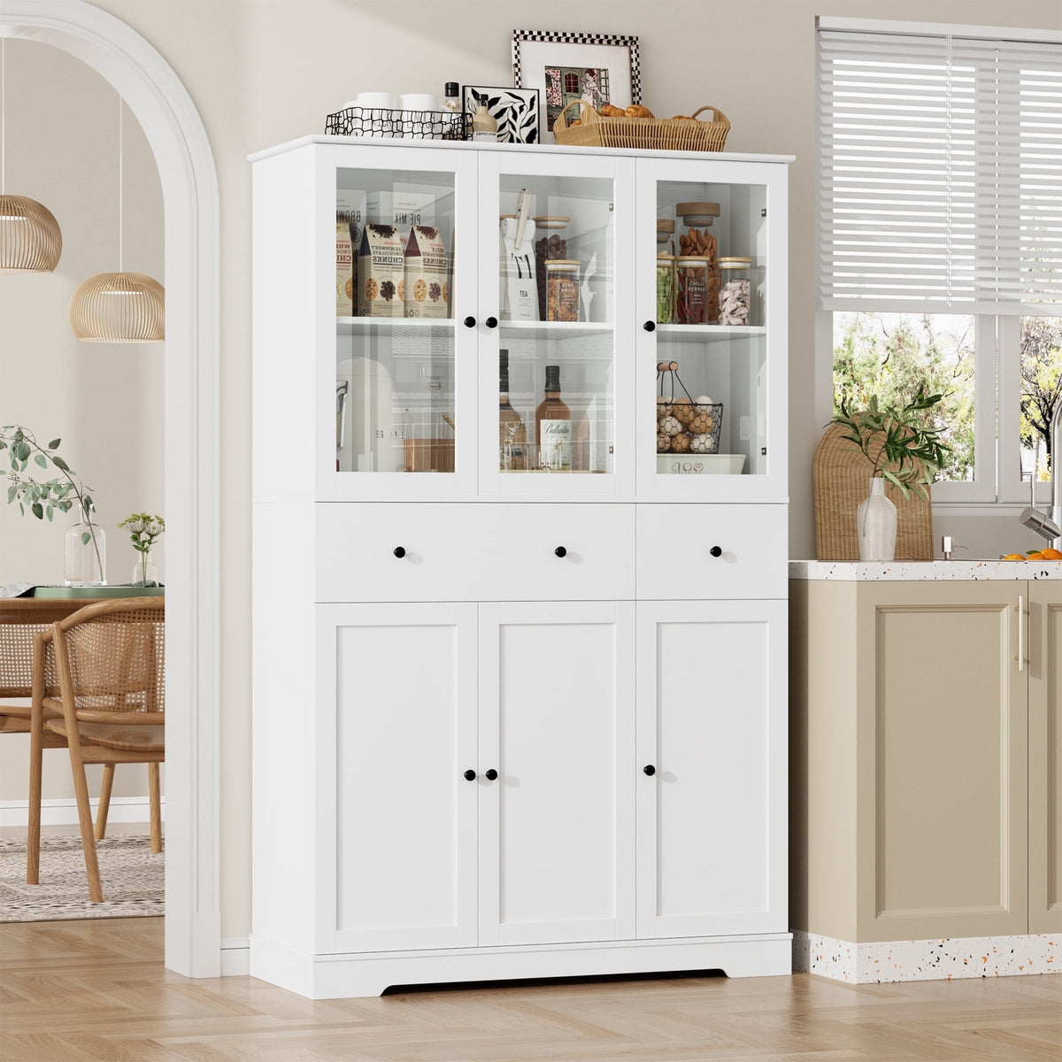 Homfa 66.9¡± Tall Kitchen Pantry Cabinet, 2 Drawer Storage Cabinet wit ...