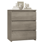 Homfa 3 Drawers Nightstand, Small Sofa Table, Wooden Storage Cabinet for Living Room, Wash Gray Finish