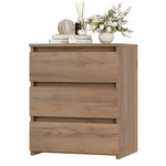 Homfa 3 Drawers Nightstand, Small Sofa Table, Wooden Storage Cabinet for Living Room, Wood Grain Finish