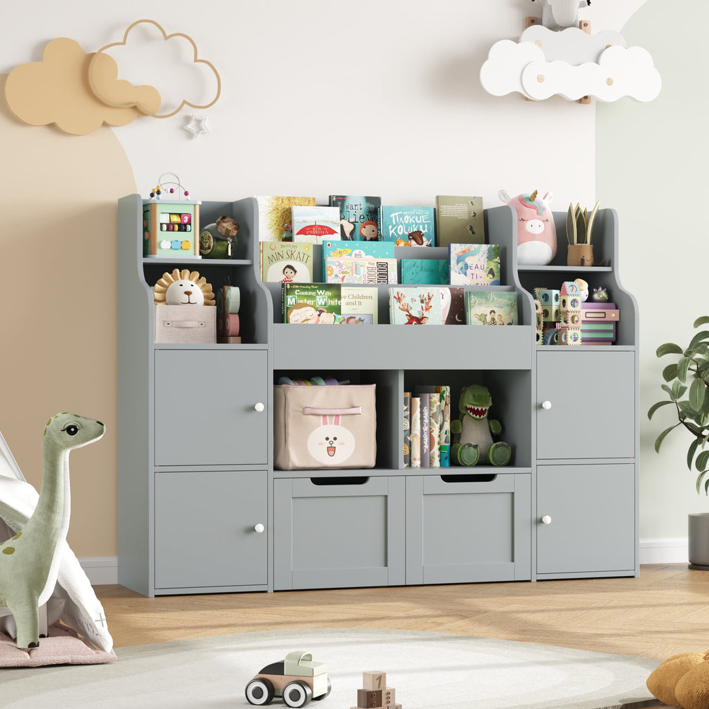 Homfa Doors Kids Bookcase with Tier Book Racks Mobile