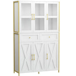 Homfa 6 Doors 2 Drawers Kitchen Storage Cabinet,White