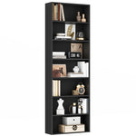 Homfa 7-Tier Bookshelves, Freestanding Display Storage Shelves, 82" Tall Bookcases for Bedroom, Living Room, Home Office, Black