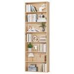 Homfa 7-Tier Bookshelves, Freestanding Display Storage Shelves, 82" Tall Bookcases for Bedroom, Living Room, Home Office, Light Oak