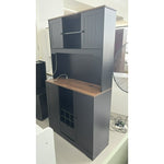Homfa 71'' Kitchen Pantry Hutch with Charging Station and LED Light, Buffet Storage Cabinet with Wine Hold and Adjustable Shelves, Black