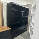 Homfa 71″ Tall Bookcase with 4 Drawers, 8 Cubes 6-Tier Double Row Bookshelf, Black Bookcase for Home Office Living Room