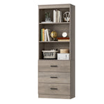 Homfa 71 Tall Bookcases with 3 Large Drawers