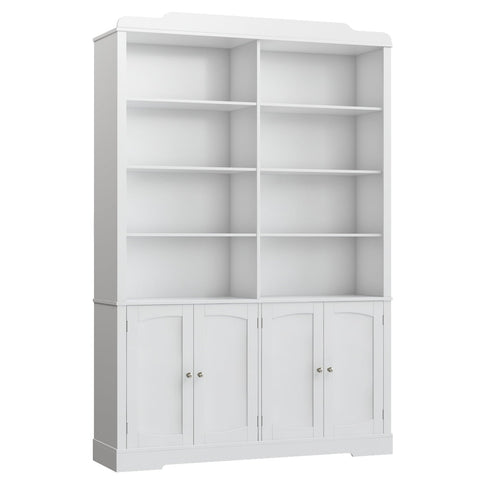 Homfa 73'' Double Wide 6-Tier 4 Doors Bookcase