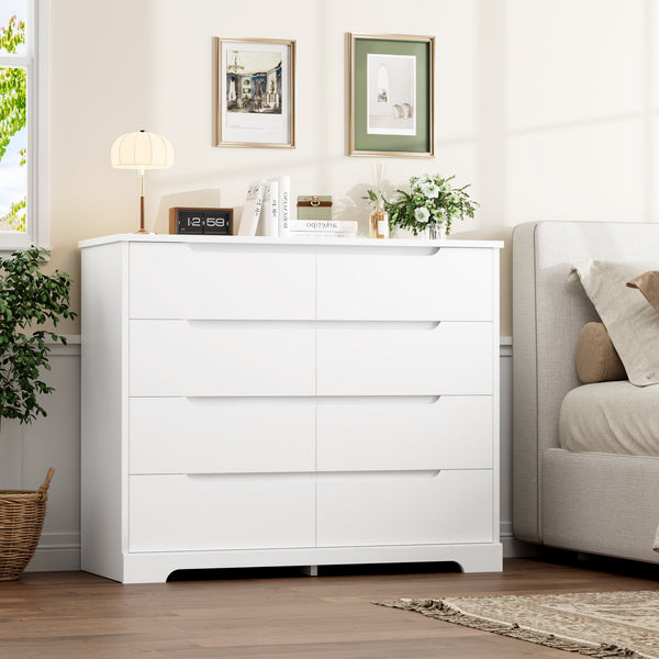 white 8 drawer dresser FUFU&GAGA High Gloss Wood 8-Drawer Chest of Drawers Storage Organizer With LED Lights (63 in. W x 30.9 in. H x 15.7 in. D) KF020326-01 The elegant no Homfa 8 Drawer Double Dresser