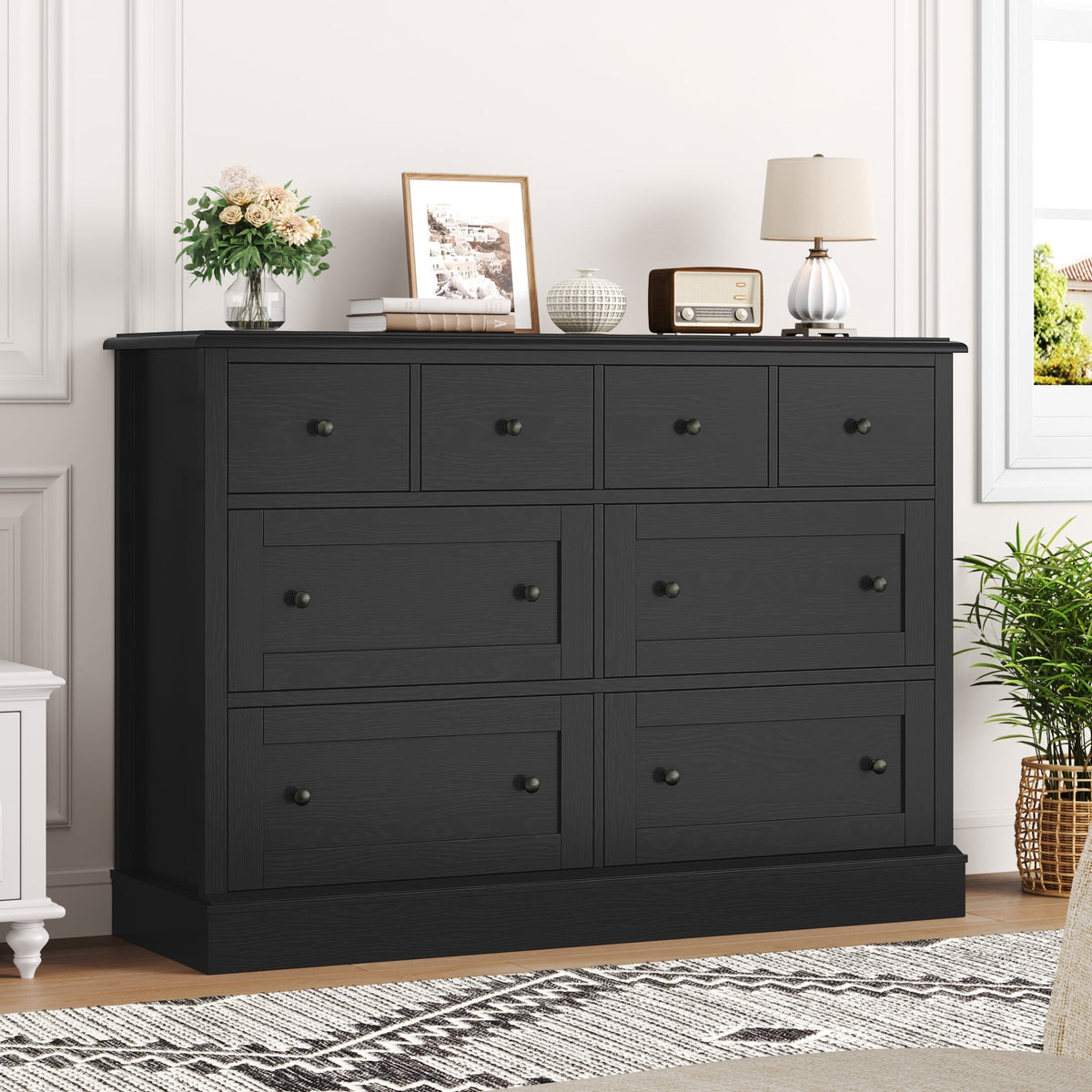 Homfa 8 Drawer Horizontal Combo Dresser for Bedroom, Modern Chest of D ...