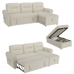 Homfa 86.6'' Convertible Sectional Sofa with Pull-out Bed