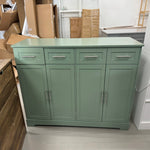 Homfa Buffet Cabinet with 4 Drawers, 59"W Sideboard Buffet Storage Cabinet with Shelves and 4 Doors, for Kitchen, Living Room, Bedroom, Green