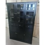 Homfa Large Modern Kitchen Pantry with Glass Doors & Adjustable Shelves