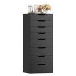 Homfa Tall Dresser for Bedroom, Combo Vertical 8 Drawer Dresser for Small Spaces, Chest of Drawers, Black
