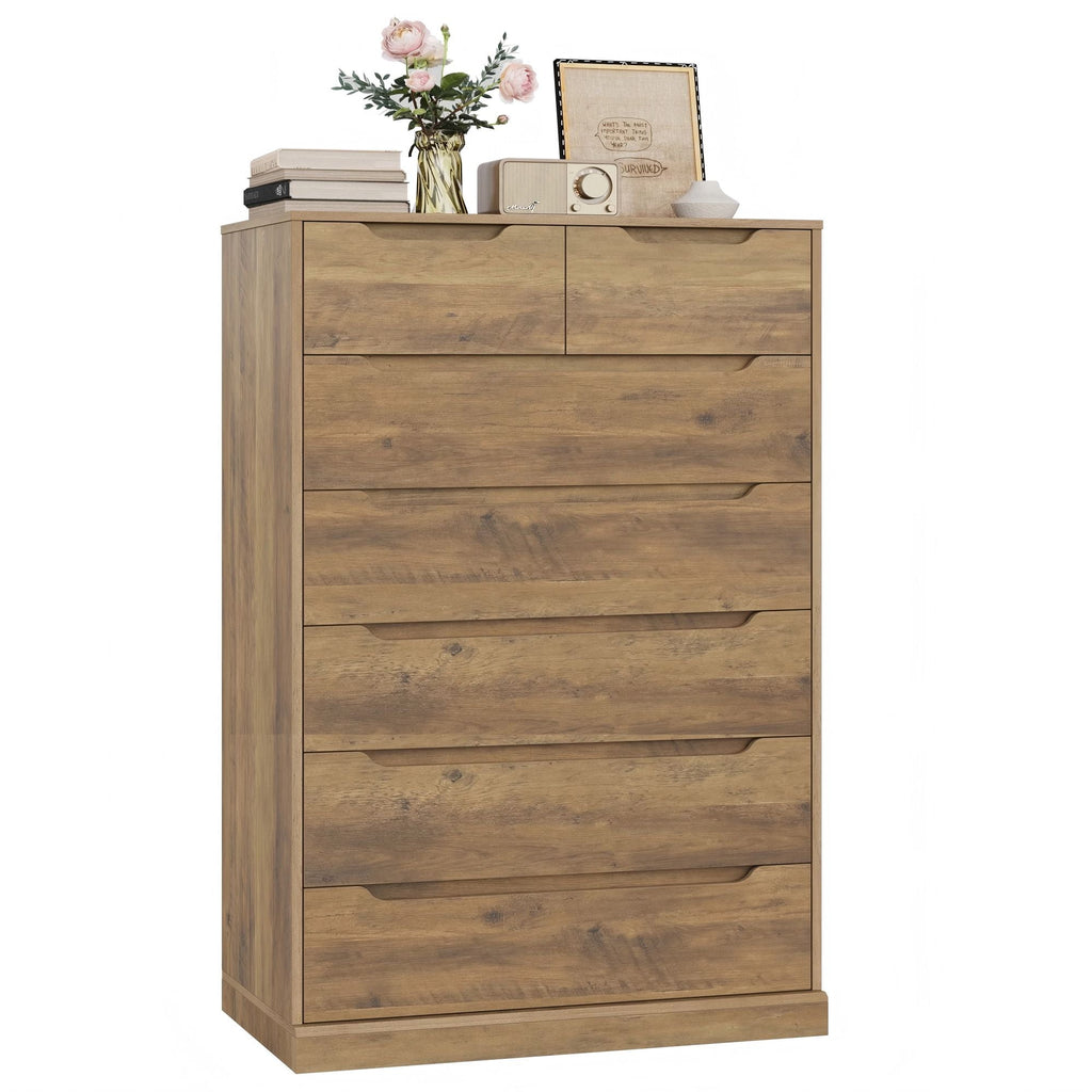 Homfa Vertical 7 Drawer Dresser, 51.3 in Tall Wood Storage Cabinet wit myhomfa Homfa Vertical 7 Drawer Dresser, 51.3 in Tall Wood Storage Cabinet wit myhomfa
