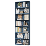 Homfa 7-Tier Bookshelves, Freestanding Display Storage Shelves, 82" Tall Bookcases for Bedroom, Living Room, Home Office, Blue