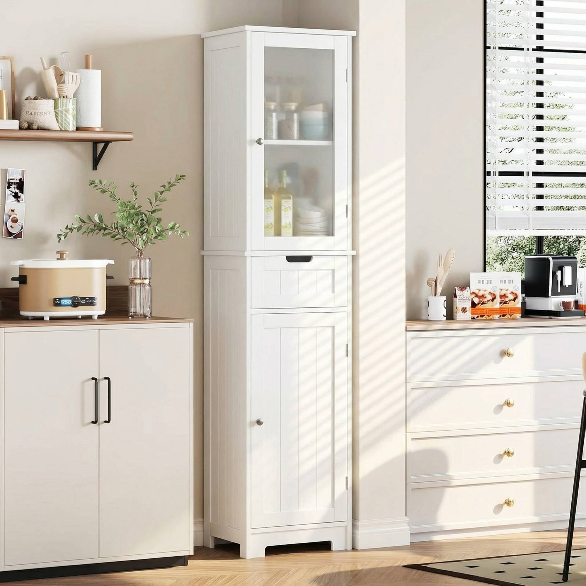 Homfa Narrow Kitchen Pantry Storage Cabinet, 67