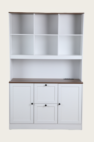 Homfa 71¡å Tall Bookcases with 2 Storage Drawers and Charge Station, 3 Tier Bookshelf with Adjustable File Storage Cabinet for Living Room Home Office, White