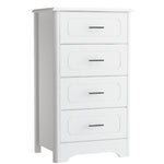 Homfa 4 Drawers Dresser with Metal Handle, Nightstand Sofa Table for Bedroom Living Room, White