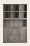 Homfa 71¡å Tall Bookcases with 2 Storage Drawers and Charge Station, 3 Tier Bookshelf with Adjustable File Storage Cabinet for Living Room Home Office, Gray