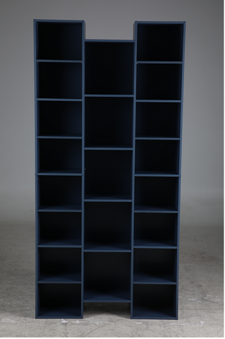 Homfa 21-Cube Bookcase, 71¡¯¡¯ Tall Wooden Bookshelves with Adjustable Shelves, Triple Wide CD Display Storage Organizer Shelf for Home Office, Blue