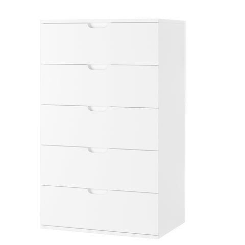 Homfa 5 Drawers Dresser, 23.6"W White Dresser, Modern Chest with Drawer for Bedroom