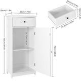 Homfa Floor Cabinet for Bathroom, Free Standing Side Cabinet 17.7Lx11.8Wx39.4H inch Dresser Wooden Storage Organizer with 1 Large Drawer and Door for Bedroom Home Office