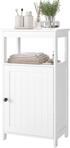 Homfa Bathroom Storage Floor Cabinent, Bathroom Cabinent, Free Standing Organizer Unit with Single Drawer and 2 Open Shelves, White Finish