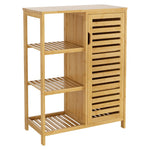 Bathroom Cabinet, Free-standing Bamboo Storage Cabinet with 6-tier Shelves, Nature Color