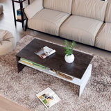 2-Tier Modern Console Table TV Stand Sofa Side Desk W/ Storage Shelf Living Room
