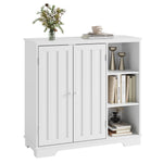 Homfa White Cabinet, Wood Storage Cabinet with 2 Doors for Living Room