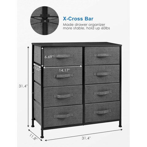 Homfa 8 Drawer Dresser Storage, Vertical Drawer Storage Tower with X-c –  homfafurniture