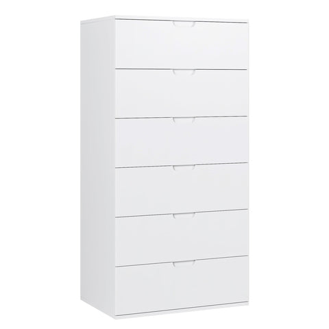 Homfa 6 Drawers Dresser, 47"H White Dresser, Modern Chest with Drawer for Bedroom