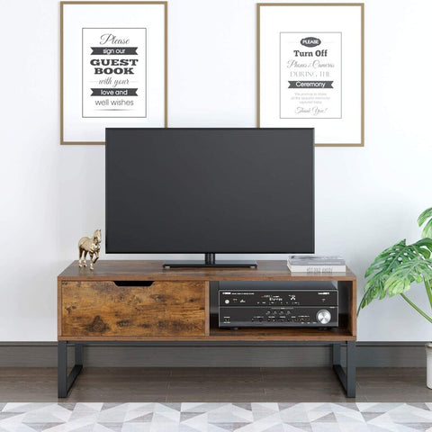 Homfa 2 Tier Coffee Table TV Stand Console Sofa Side Desk With Storage Shelf & Drawer