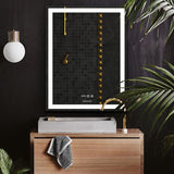 Homfa 3-Mode LED Bathroom Mirror Lighted Makeup Mirror Vanity Anti-Fog Time Displaying